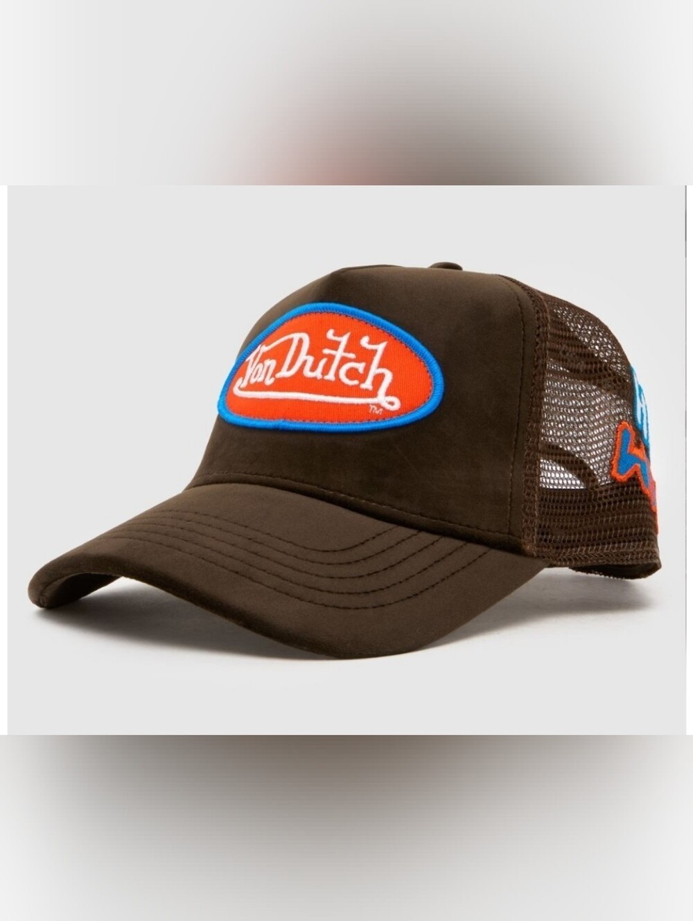 Von Dutch Hollywood Velvet Retro Trucker Hat in Brown NWT